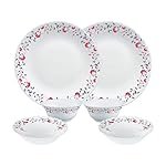 Larah by Borosil Pentas Opalware Dinner Set, 6 -Piece, White