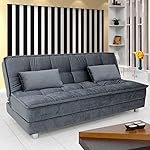 CASASTYLE Gaiety 3 Seater Fabric Sleeper Supersoft Sofa Cum Bed – (Grey)