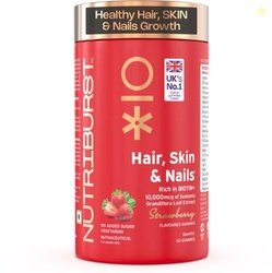 Nutriburst Biotin Gummies for Hair, Skin & Nails Growth(60 No)