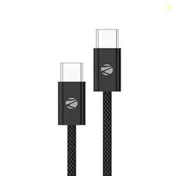 Zebronics TT60+ Type C - Type C Braided Cable, 60 Watts, Rapid Chargin