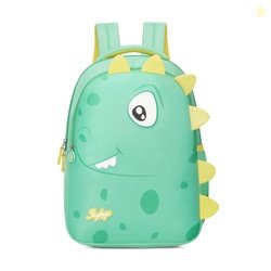 SKYBAGS Dino 02 School Backpack Green 2 Compartments, Padded Grab Hand