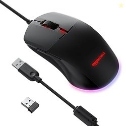 (Refurbished) AmazonBasics Dual Connectivity Rechargeable Gaming Mouse