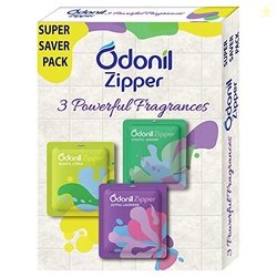 Odonil Bathroom Air Freshener Zipper Mix -30gm (10gm*3, Citrus, Jasmin