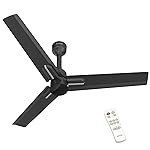 Polycab Wizzy Neo 1200mm 5-Star BLDC, Remote Ceiling fan for home | 100% Copper, High Air Delivery, 7 Speed Setting, Sleep Mode, Reverse Rotation, Boost Technology | 3+1 Years WarrantyãBlack Silverã