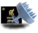 VALKYRIE Manual Scalp Massager Shampoo Brush,Eco-Friendly Wheat Straw Body With Soft Silicon Bristles,Hair Scalp Scrubber,Scalp Exfoliator|Dandruff Removal,Prevents Hair Loss For unisex|Blue (Jb-35)
