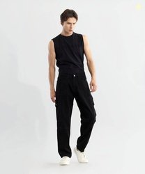 Snitch Men Jogger Fit Low Rise Black Jeans