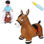 Inflatable Bouncing Horse Hopper Toy for Kids with Pump â Soft Ride-On Animal with Ear Handles for Indoor & Outdoor Play â Multicolour