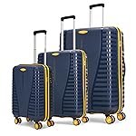 Aristocrat 3 Pc Airpro Plus Set Cabin 55Cm(Small) Check-in 66Cm(Medium) 76Cm(Large) 8 Wheels Trolley Bags for Travel Hard Case Spinner Wheel Lightweight Bag with TSA Lock & Anti-Theft Zipper(Blue)