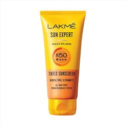 Lakme Sun Expert Tinted Sunscreen 50 SPF PA+++, Natural Tone, With Cuc