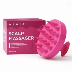 Arata Scalp Massager with Medical-Grade Silicone Bristles | For Dry, O