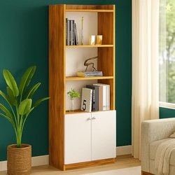 Callas Wooden Bookshelf with Display Unit Cabinet | Engineered Wood Bo
