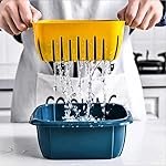 Tosaa Vegetables Fruit Wash Double Drainer Bowl Basket for Kitchen with Lid, 3 in 1 Kitchen Sink Sieve for Washing Cleaning Food Fruit and Vegetable Wash (1Pcs)