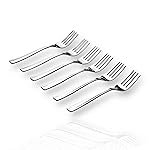 Tosaa Baby Fork Royal Plain 16G-Pack of 6 for Home & Kitchen,Use for Lunch and Dinner with Dishes Like Noodles, Pasta, and More.