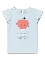 Milou Girls 100% Cotton Short Sleeves Mango Placement Print Biowash T-Shirt | Soft & Breathable, Safe Dyes, Label-Free Comfort