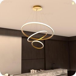 Murphy 3 Ring Modern LED Chandelier Ceiling Lamp | Gold Finish Pendant