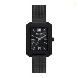 TIMEX Analog Watch for Women with Black Dial & Black Stainless Steel B