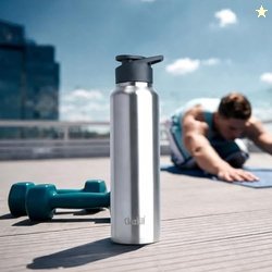 Clazkit Amaze 1000ml Sporty Stainless Steel Water Bottle |ISI Certifie