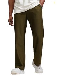 Highlander Men Olive Straight Fit Trouser
