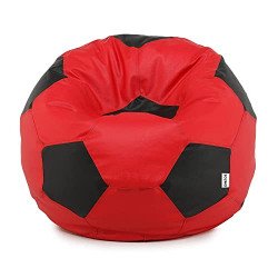 Amazon Brand - Solimo Premium Faux Leather Football Bean Bag, Filled W