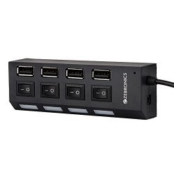 ZEBRONICS 150Hb 4 Port USB Hub with Dedicated On/Off Switch, Led Indic