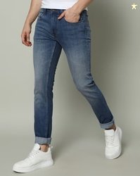 Pepe Jeans Men Vapour Mid-Wash Tapered Fit Jeans