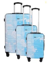 TEAKWOOD LEATHERS Twin Printed 360 Degree Rotation Hard Cabin Trolley