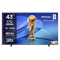Hisense 108 cm (43 inches) E7Q Series 4K Ultra HD Smart QLED TV 43E7Q