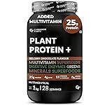 Carbamide Forte Plant Protein Powder For Men – Plant Based Protein Powder with Multivitamin, Minerals, Superfoods, Pea Protein, Digestive Enzymes – Belgian Chocolate Flavour – 1kg