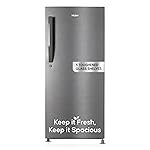 Haier 190L 4 Star Direct Cool Single Door Refrigerator | 3 Toughened Glass Shelves | Fast Ice Making in Just 60 minutes | Large Veg Box| Easy Clean Back (HED-204DS-P, Dazzle Steel)