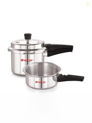 NIRLON 0 Silver Aluminium Induction Base 2 Outer Lid Pressure Cooker-