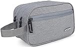 Wooum Polyester Toiletry Bag for Men & Women, Travel Pouch for Toiletries Shaving Kit & Cosmetics, Water Resistance Pouch for Travel Accessories, Organizer Travel Pouch for Make Up (LightGrey)