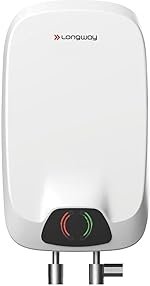 Longway Zyro 5.5 Ltr 5 Star Rated Instant Water Heater for Home with Advanced Multi-Layered Safety System & Anti-Rust Coating | Suitable for Kitchen & Bathroom | 5 Year Warranty on Tank (White, 5.5 L)