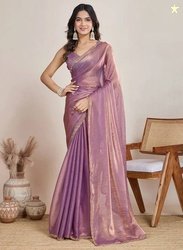 LOROFY Unstitched Silk Blend Blouse Material Embellished