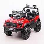 Jammbo POBO Battery Operated Premium Jeep for Kids – Ride on Toy Car with Bluetooth Music & Light – Electric Car Jeep Battery Car for Kids to Drive – Dual Control Mode Car (2 to 8 Years) – Red