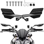 OTO2EYE Universal Motorcycle Wing Mirror With Fully Rearview â 180Â° Rotating Rear View Mirror with Matte Black Stealth Body â Sporty Wind Wing Design â York Fitting for All Bikes