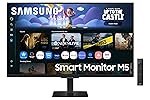 Samsung 32″ (80cm) M5 Smart Monitor with Smart TV Experience|FHD 1920 x 1080|Screen Mirroring TV Plus|Speakers|Adaptive Sound|Wi-Fi|HDMI|Bluetooth|LS32FM500EWXXL|Black