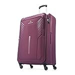 Aristocrat Skyway Large Size Soft Check in Luggage (79 cm) | Spacious Polyester Trolley with 4 Wheels and Combination Lock | Dazzling Maroon | Unisex| 3 Years Warranty