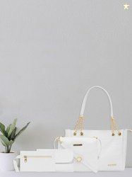 Bagsy Malone Vegan Leather Stylish Tote Bag Pack of 4 | for College Of