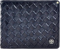 eske Men Casual Blue Genuine Leather RFID Wallet - Regular Size(6 Card