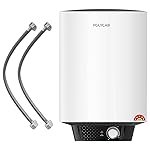 POLYCAB Celestia Prime 5-Star 10 Litre Water Heater (Geyser) | Free Connecting Pipe | 5-Year Tank Warranty by POLYCAB | Temperature Control Knob | Faster Heating, Shock ResistantãWhiteã