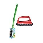Scotch-Brite Fibre Single Sided Toilet Brush and Jet Scrubber Tough (Multicolour) (H18-6041)