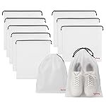 Lifelong Shoe Bags for Travel, Drawstring Travel Shoe Bags for Packing, Dustproof Portable Travel Shoe Storage Bag for Men and Women, Clear, Large, 10 Pack