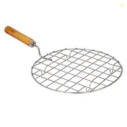 Wire Round Wooden Handle Roaster Papad Jali, Paneer Grill, Roti Maker,
