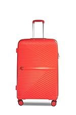 Nasher Miles Bruges Hard-Sided Polypropylene Check-in Luggage 28 inch | 75cm | 8 Wheels Large Trolley Bag for Travel | Suitcase (Red)