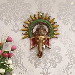 eCraftIndia Colorful Metal Sun Decorative Ganesha Wall Hanging- Lord G