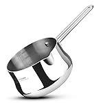 Bergner BE Essentials Tri-Ply 12cm (900ml) Stainless Steel Coffee Warmer/Milk Warmer, Even & Faster Heating, Food Safe, Durable, Easy to Pour, Serve and Clean – Induction Bottom and Gas Stove Ready