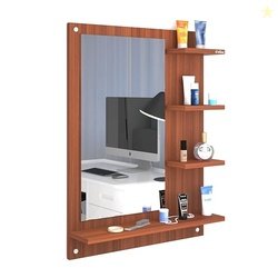 Anikaa Mavis Dressing Wall Unframed Mirror with Rectangular Shelves/Wa