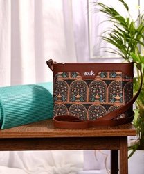 ZOUK Multicolor Women Sling Bag Royal Indian Peacock Motif Harmony Sli