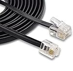 GANIX Telephone Extension Cord 2 Pin, 1 Line Rj11 Male To Male Cable Line Or Landline, Phone, Modem Or Fax Machine (20 Meter)