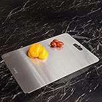Clazkit Stainless Steel Chopping Board Vegetable,Fruit Cutting, Kneeding, Cake Prep, Heavy Duty Chopping-Board (Size 31.8CM X 21CM)